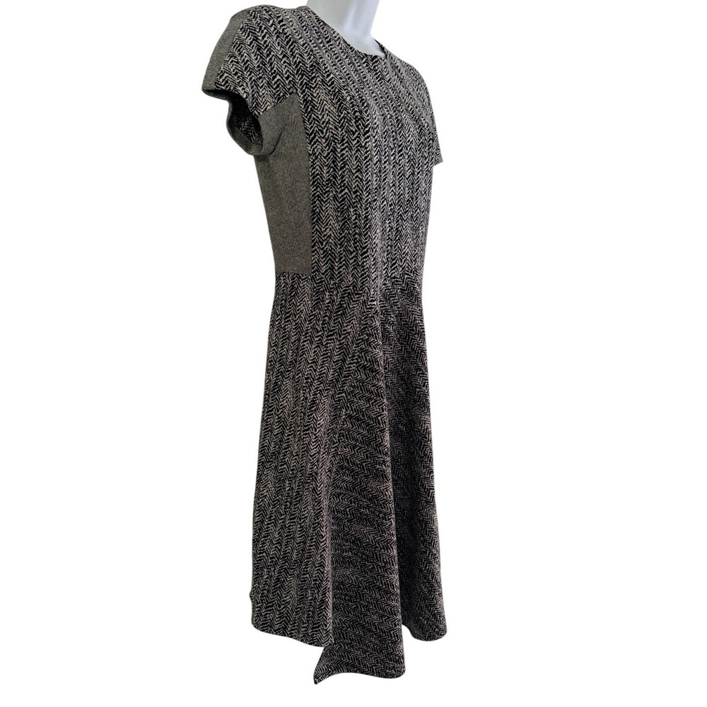 Stella McCartney Dress 46 Wool Blend Textured Knit Asymmetrical Hem Minimalist - Picture 4 of 16